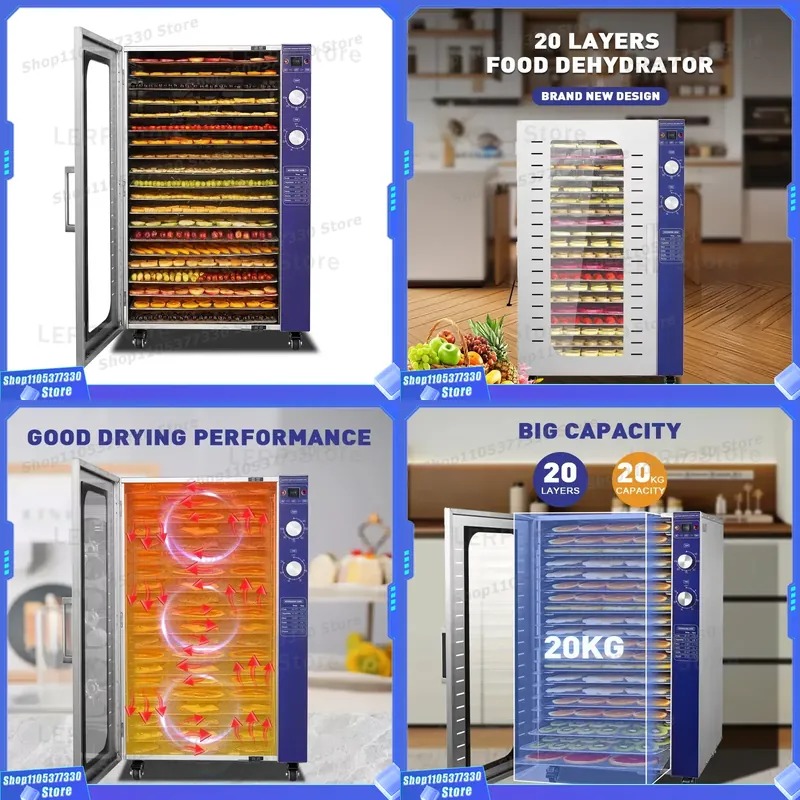 Dehydrator Tray Electric - Deshidratador de Alimentos Comercial de 20