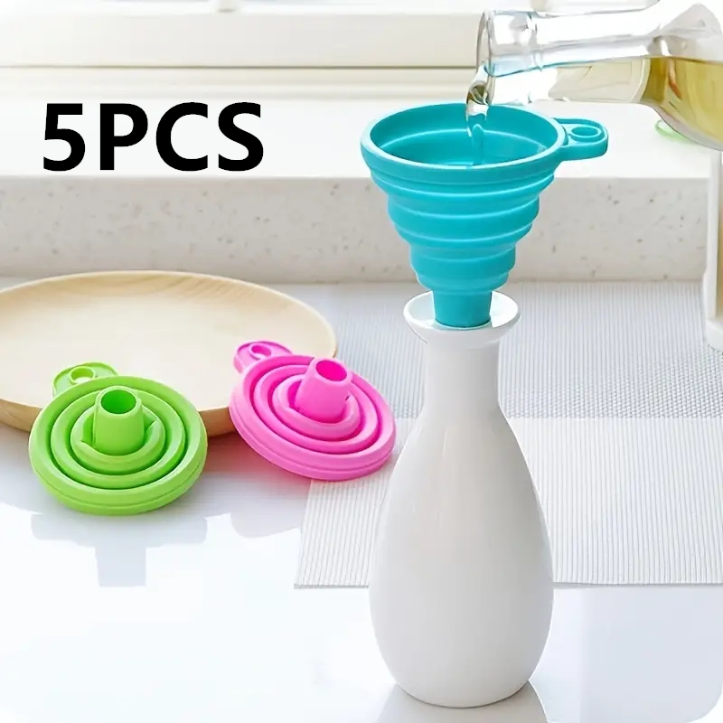 Kitchen Appliances And Utensils - Embudo plegable de silicona, Mini cocina