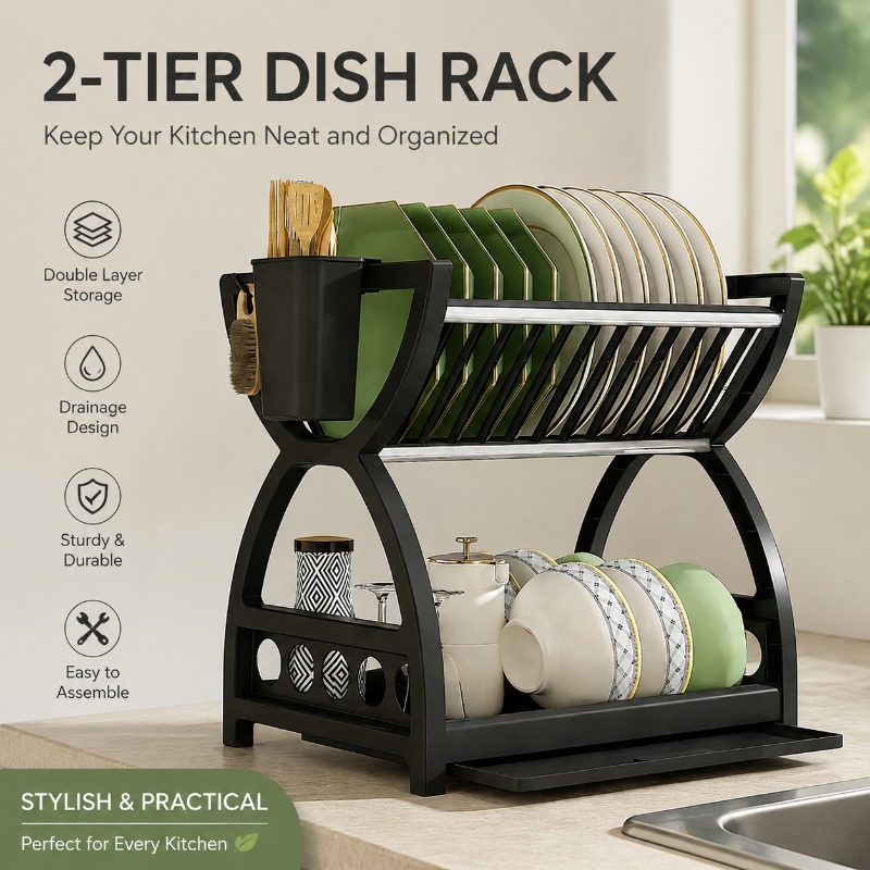 Escurridor de Platos de 2 Nive - Kitchen Appliances Storage reseña y precio