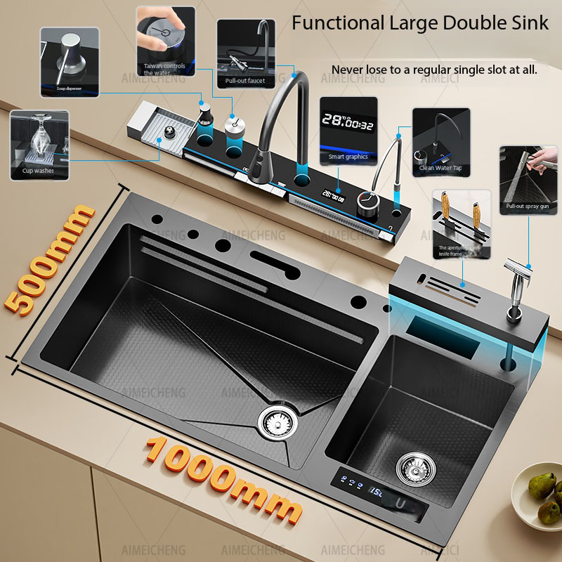 Fregadero Doble Inteligente de - Kitchen Appliances Large reseña y precio