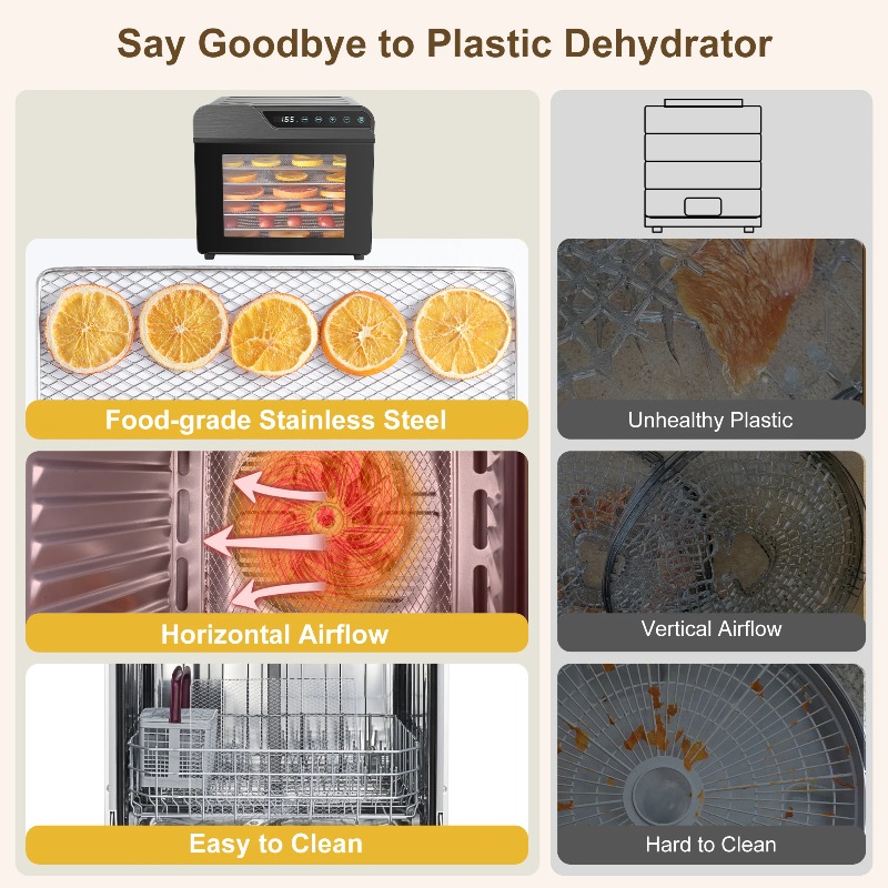 8 bandejas de acero inoxidable - Dehydrator Tray Electric reseña y precio